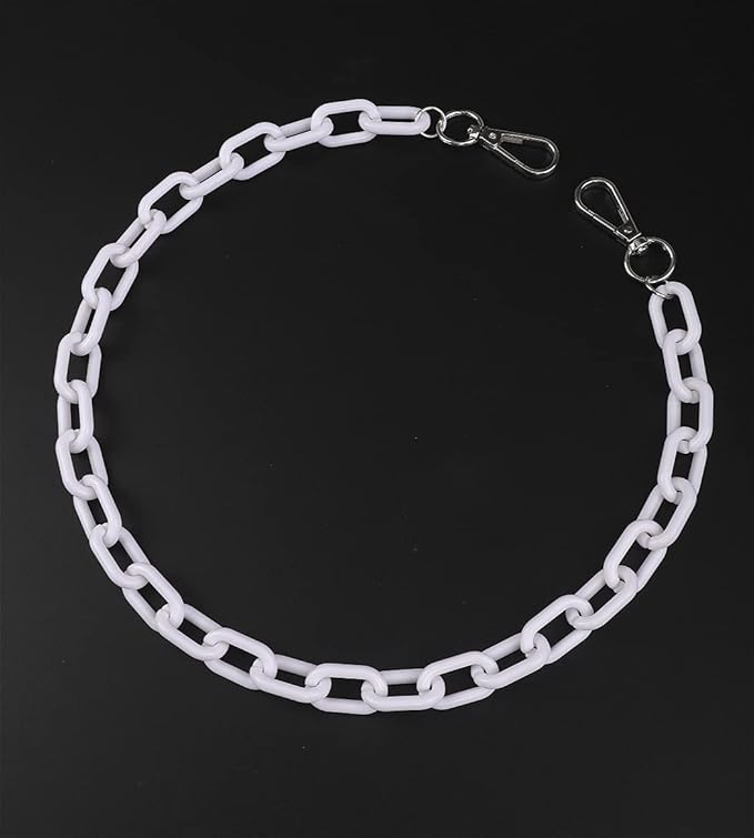 Sither Color Acrylic Jean Chains Wallet Chain Pocket Chain Belt Chains Keychain Hip Hop Punk Jean Pants Wallet Chains for Women and Men Gift on Halloween (white)