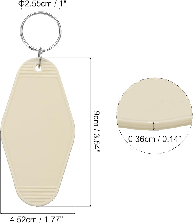 uxcell 40pcs Hotel Keychains Blank Vintage Plastic Rhombus Motel Keychains Hotel Key Tags Rings for DIY Luggage Labels