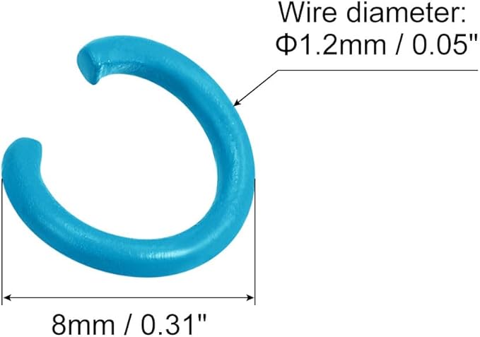 uxcell Open Jump Rings, 8mm Colorful O-Ring Connectors for DIY Crafts Jewelry Making, Carbon Steel, Dark Blue, 200Pcs