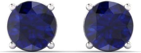 Diamondere Natural and Certified Gemstone Solitaire Petite Stud Earrings in 14K Solid Gold | 0.20 Carat Earrings for Women