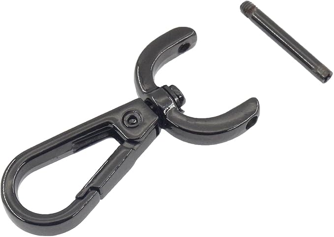 4 PCS Swivel Clasp Hooks,SAFYY Detachable Snap Hook W/Screw Bar Heavy Duty,3/4 Inches D Ring Swivel Lobster Claw Clasp with Screwdriver for Lanyard Bag Leather Craft Purse Hardware DIY Bag-Gunmetal