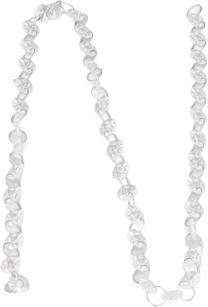 10pcs Crystal Chain Garland Strand, Acrylic Bead Chain Decorations, Adjustable Length DIY Wedding Party Celebration Decor with Metal Rings, for Christmas Trees Chandeliers Home Gar