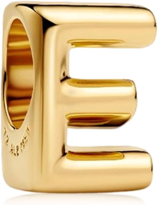S925 A-Z 14K Gold Plated Initial Letter Alphabet Charms for Pandora Bracelets and Necklaces Women, Gifts for Couple Family Friend on Birthday Anniversary Christmas Mothers Valentine's Day Grad