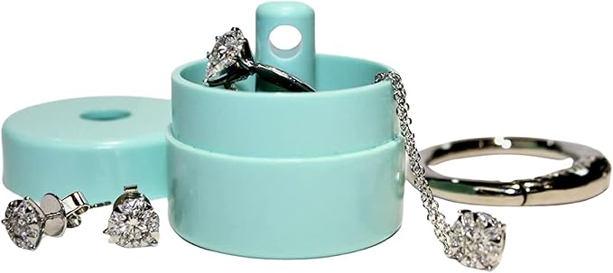 Lion Latch Travel Jewelry Box Case, Ring Holder on Shark Tank - Ring Holder for Women Girls with Keychain, Small Jewelry Organizer Boxes, Portable Ring Keeper Key Chain, Jewelry Storage Case