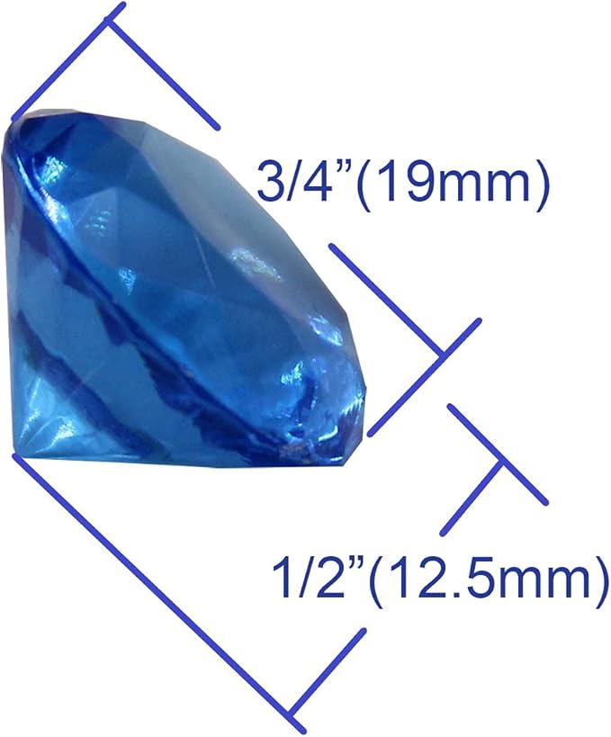 WELMATCH Royal Acrylic Diamond Vase Fillers 1 Pound - 240 pcs 3/4 Inch Wedding Party Event Banquet Birthday Decoration Crystals Gem Table Scatters (Royal, 240 pcs)
