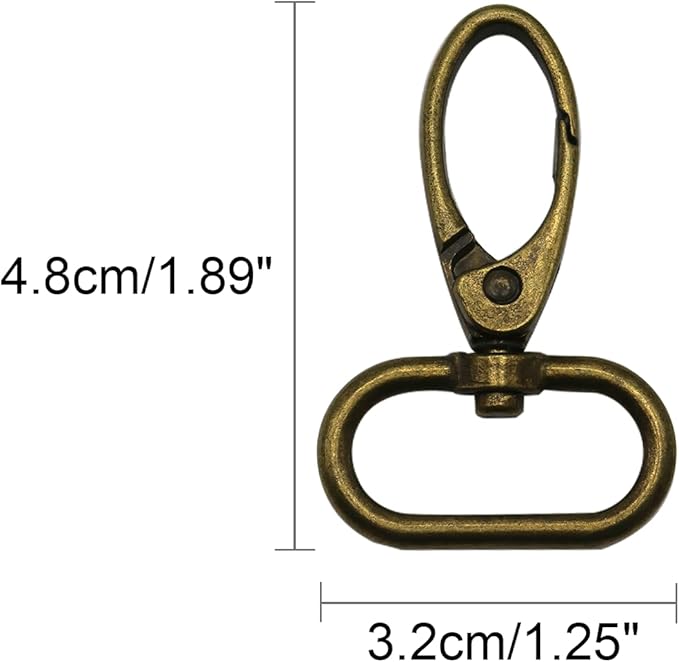 Swivel Lobster Claw Clasps 1 Inch 15pcs - Heavy Duty Metal Clasps with Secure Lock, Curved Snap Hooks for Bags, Jewelry Making, Keychains, Lanyards & DIY Craft Supplies (Antique Bronze, 1 inch)