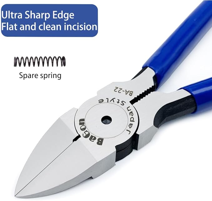 Wire Cutters, 6 Inch Precision Wire Flush Cutters, Heavy Duty Cutting Pliers for Copper Cables, Wires, Crafts, Jewelry Making
