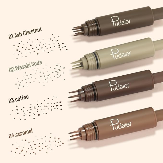 Upgrade Faux Freckle Stamp Pen – Waterproof Fake Freckles Makeup Tool, Natural-Looking Freckle Maker & Spray with Multi-Prong Precision Stamp Head, Long-Lasting Sunkissed Makeup (04 Caramel)