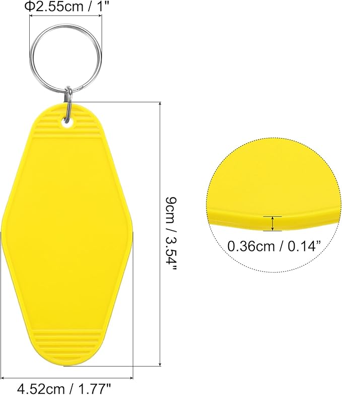 uxcell 40pcs Hotel Keychains Blank Vintage Plastic Rhombus Motel Keychains Hotel Key Tags Rings for DIY Luggage Labels