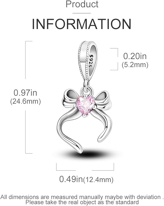 HONGRUI 925 Sterling Silver Charm for Bracelets Necklace Fashion Heart Bow Flower Family Butterfly Pendant Bead Charm for Women Festival jewelry gifts