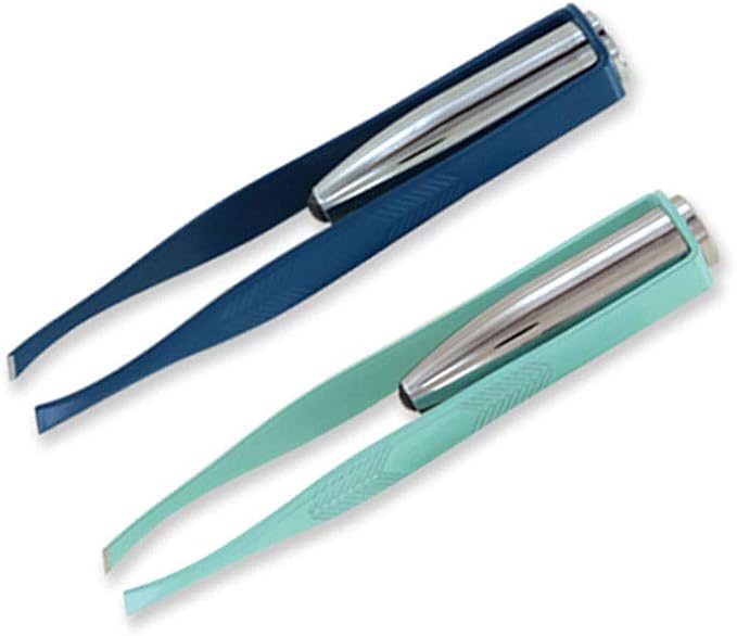 1st Choice 3 Stainless Steel Make Up LED Light Eyelash Eyebrow Hair Removal Lighted Tweezer