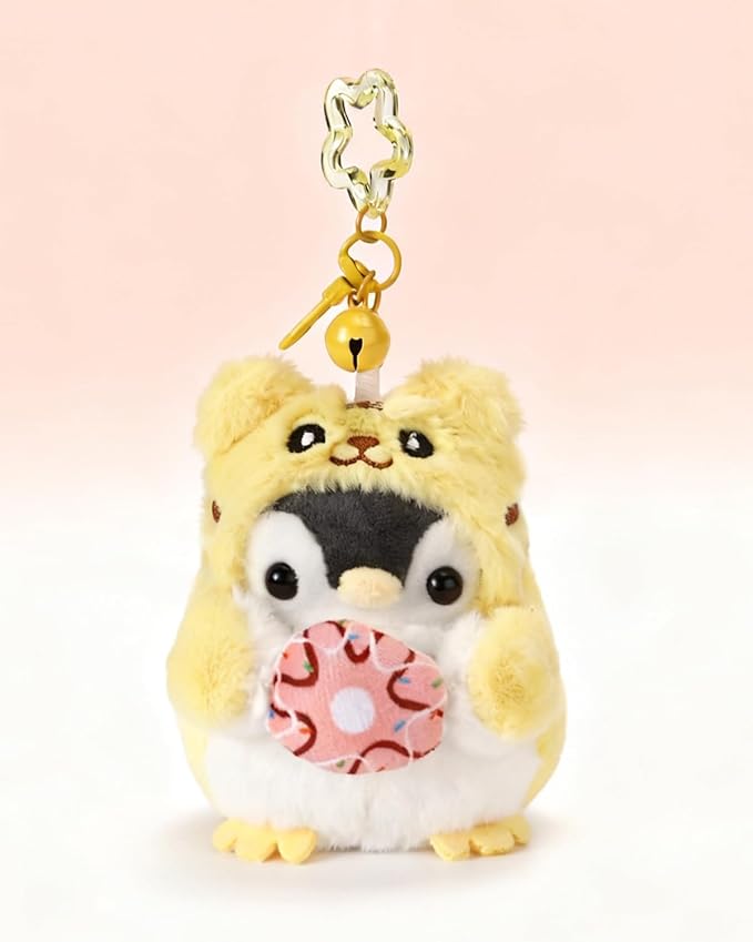 Penguin Plush Keychain Cute Stuff Cosplay Costume Change Clothing Donut Frog Unicorn Shiba Inu Bunny Tiger keyring