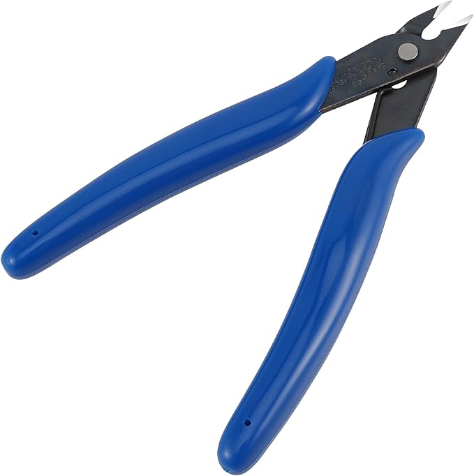 SEUNMUK 15 Pack 170 Flush Wire Cutter, 5 Inch Electronic Wire Flush Cutters, Small Precision Soft Wire Cutter, Micro Wire Cutters Blue Handle Professional Cutter Tools for Fine Cutting Needs