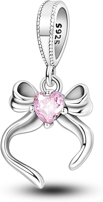 HONGRUI 925 Sterling Silver Charm for Bracelets Necklace Fashion Heart Bow Flower Family Butterfly Pendant Bead Charm for Women Festival jewelry gifts