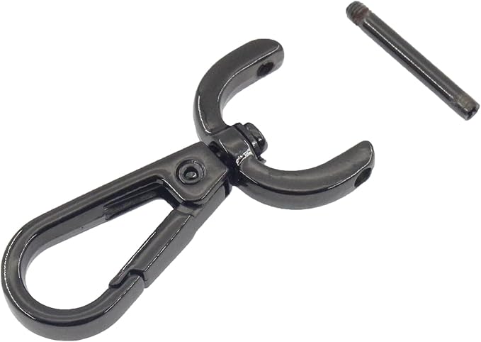 4 PCS Swivel Clasp Hooks,SAFYY Detachable Snap Hook W/Screw Bar,1.5 Inches D Ring Swivel Lobster Claw Clasp with Screwdriver for Lanyard Bag Leather Craft Purse Hardware DIY Bag-Gunmetal