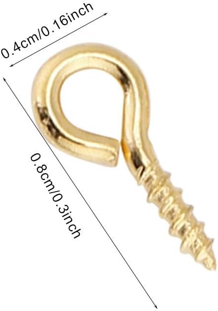 Sonew Pack of 200 Mini Eye Pins Hooks Eyelets Screw Hooks Threaded Bails Findings for Jewelry Pendant Making(Gold)