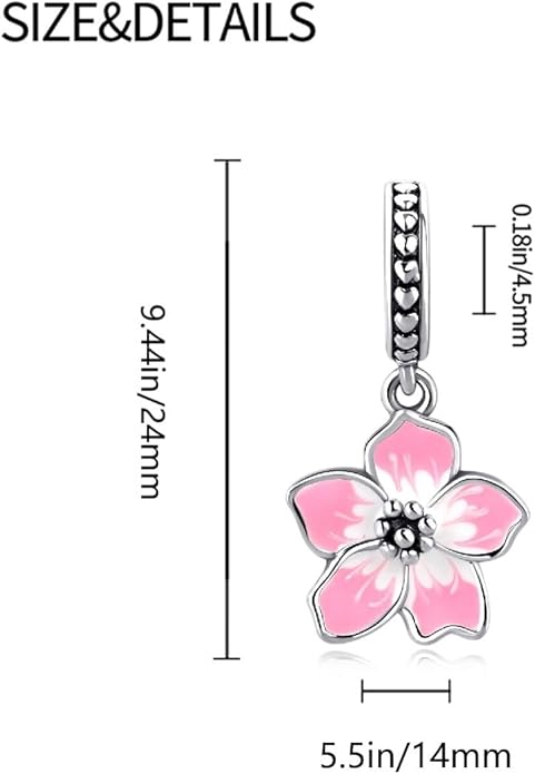 HONGRUI 925 Sterling Silver Charm for Bracelets Necklace Fashion Heart Bow Flower Family Butterfly Pendant Bead Charm for Women Festival jewelry gifts