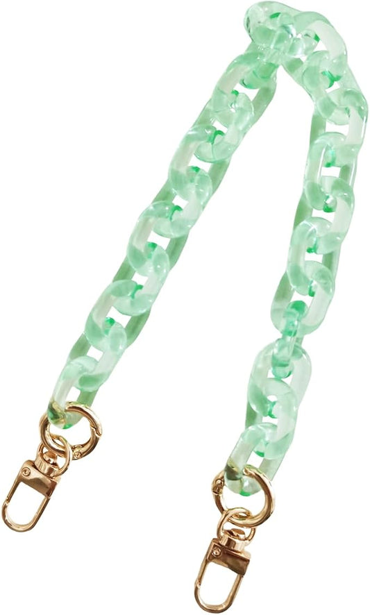 Purse Acrylic Chain Strap,Handbag Handles Chain, Bag DIY Accessories Chain,Resin Acrylic Chain for Bag-Clear Green 37