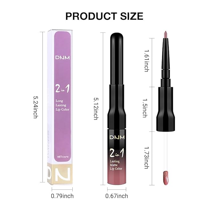 1Pcs 2 in 1 Mauve Pink Matte Lip Liner and Liquid Lipstick Stain Makeup Set for women, Light Mauve Long Lasting Smudge Proof Lip Tint Matte Finish Lip Gloss for All-Day Color Hold Easy to Use 35#