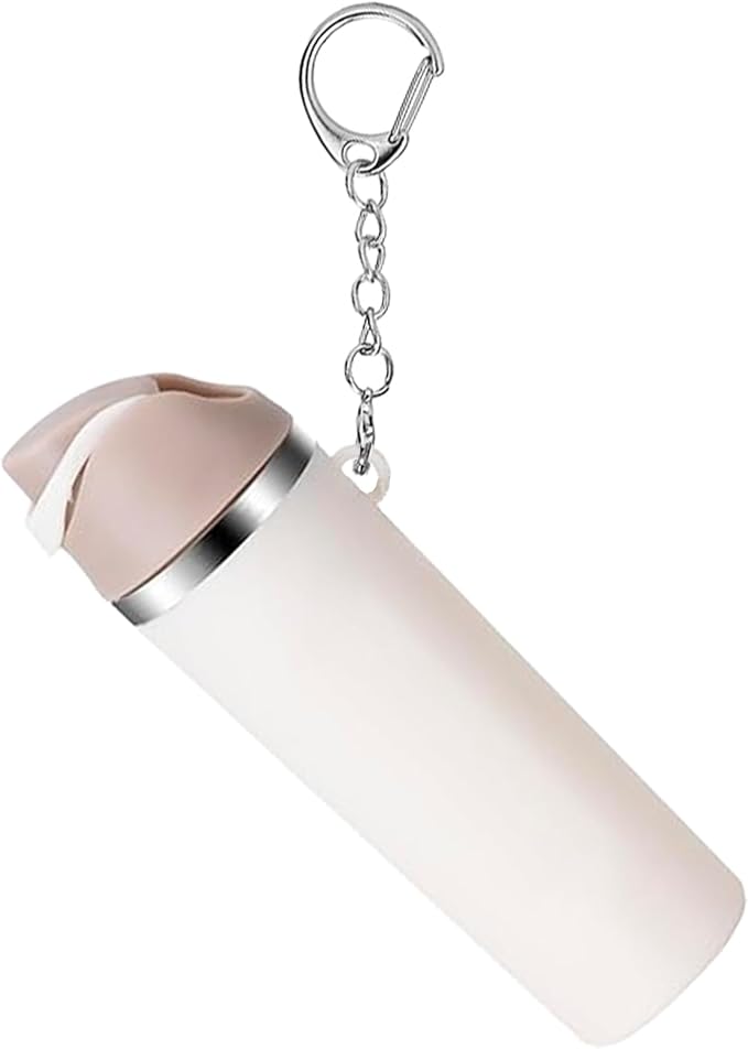 Mini Trendy Bottle Keychain Accessories Compatible with Owala Water Cute Tumbler Cup Chapstick Lip Balm Holder Charms