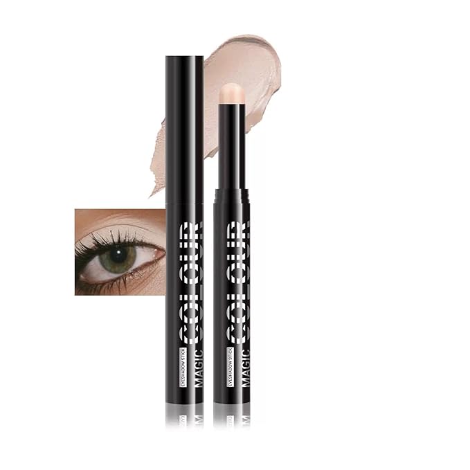 Glitter Boosted Shimmer Cream Eyeshadow Stick, Waterproof Instant Set, Creamy Texture, Non-Irritating, Ideal for Beginners & Models (01#)