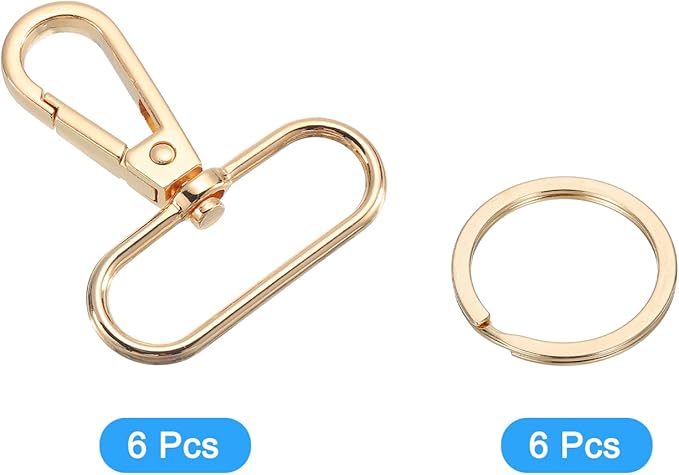 uxcell 12 Pcs Swivel Clasp Hook, 1.5" Purse Snap Clasps Detachable for Bag, Dark Gold