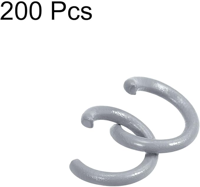uxcell Open Jump Rings, 8mm Colorful O-Ring Connectors for DIY Crafts Jewelry Making, Carbon Steel, Grey, 200Pcs