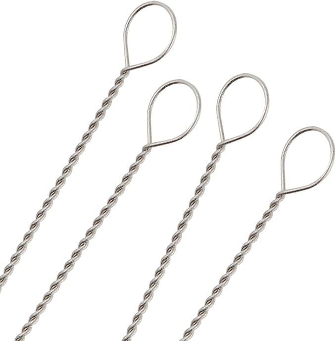 The Beadsmith Basic Elements Twisted Wire Needles – Heavy Flexible Beading Needle, Pack of 10, Large Round Eye and Easy to Thread – Collapsible Eye Holds Threads – Use for Pearl Knotting and Silk Cord