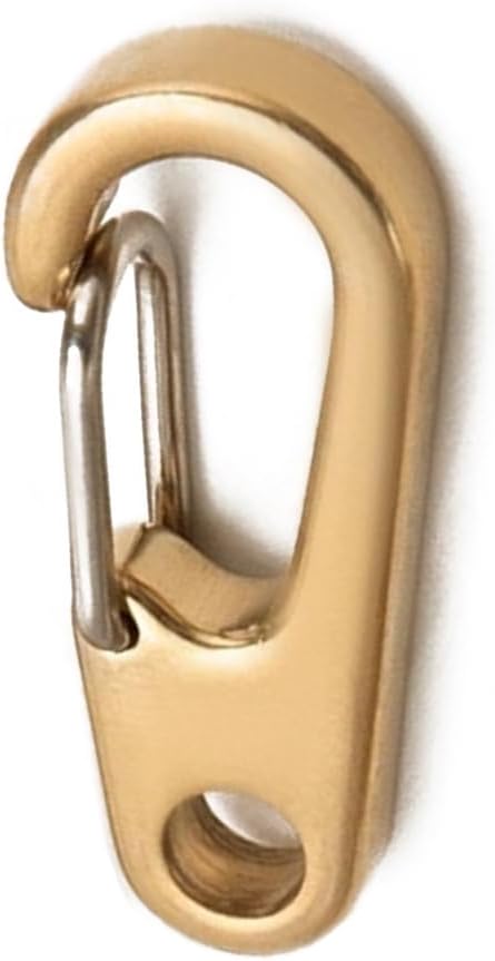 dophee 2Pcs Brass Keychain Carabiner Clip, Spring Snap Hook Clasp Keyring Pendant for Backpack Fishing Camping Hiking Dog Chain