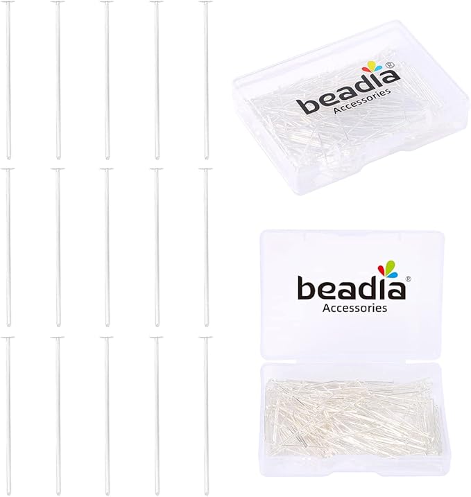 Silver Plated Flat Head Pins Non Tarnish 25mm 200pcs for Jewelry Making Findings