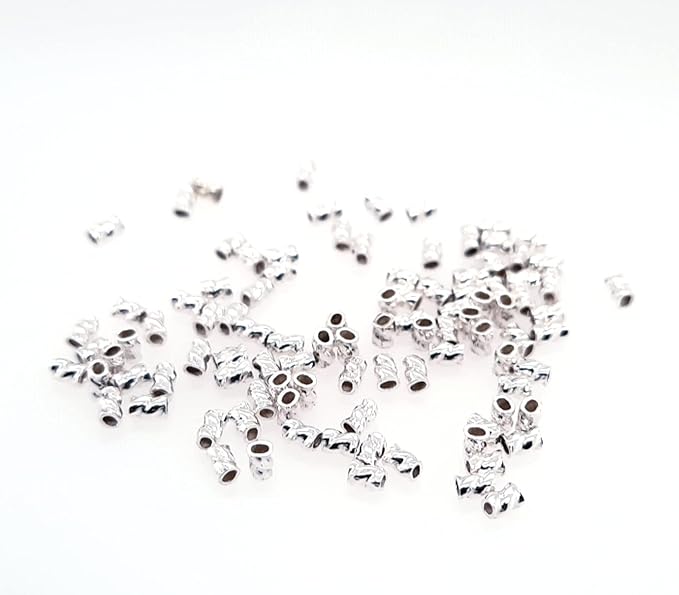 100pcs 925 Sterling Silver Twist Tube Crimp Beads, 3 X 1.5MM, by CRAFT WIRE