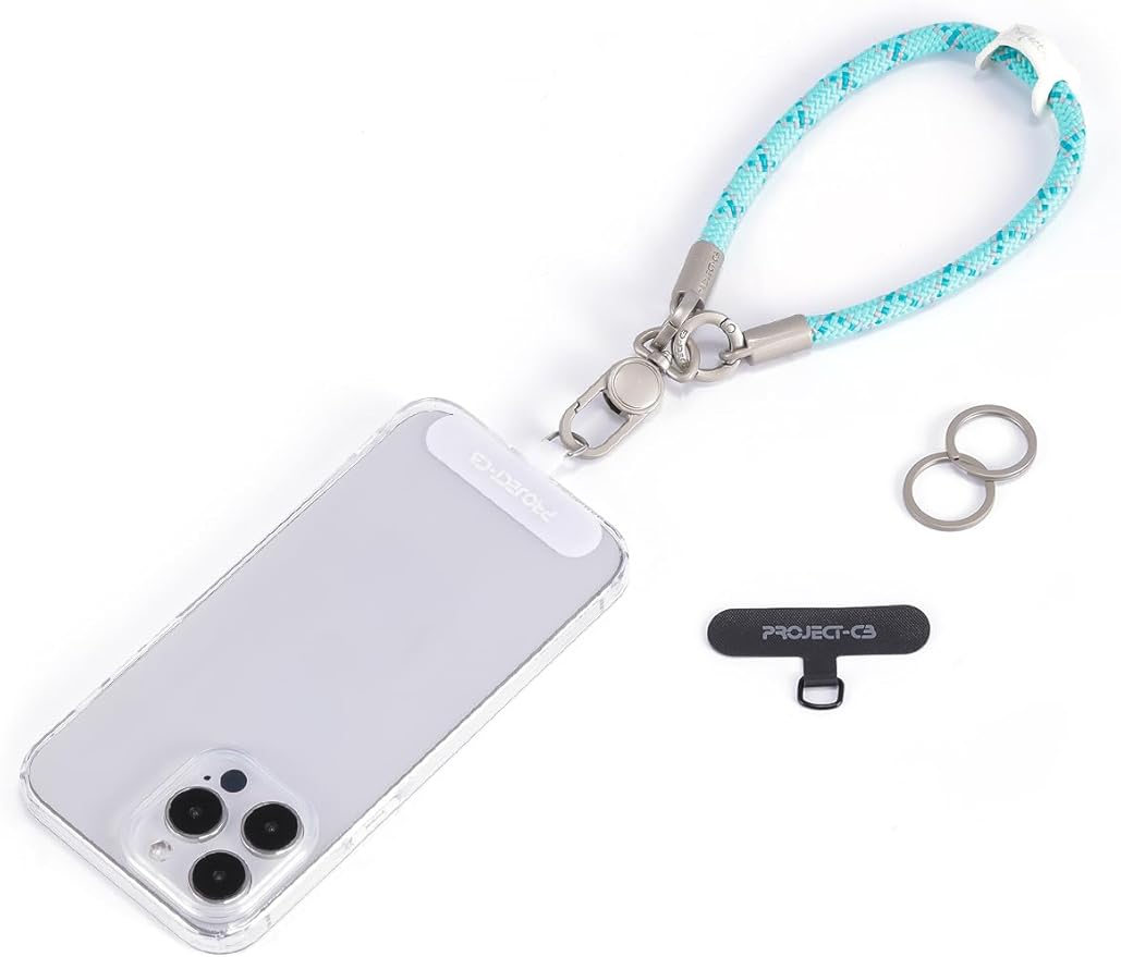 project-cb Phone Wrist Strap 1,Tether Tab 2,Phone Wristlet,Lanyard Wrist Strap,Key Holder,KeyChain,KeyRing×2(Verdant-S)