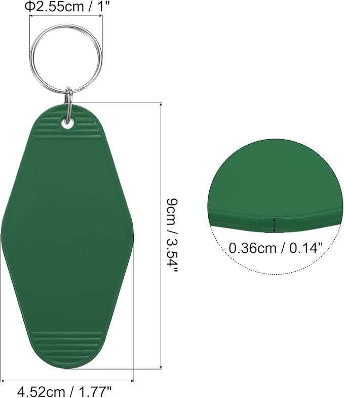 uxcell 40pcs Hotel Keychains Blank Vintage Plastic Rhombus Motel Keychains Hotel Key Tags Rings for DIY Luggage Labels