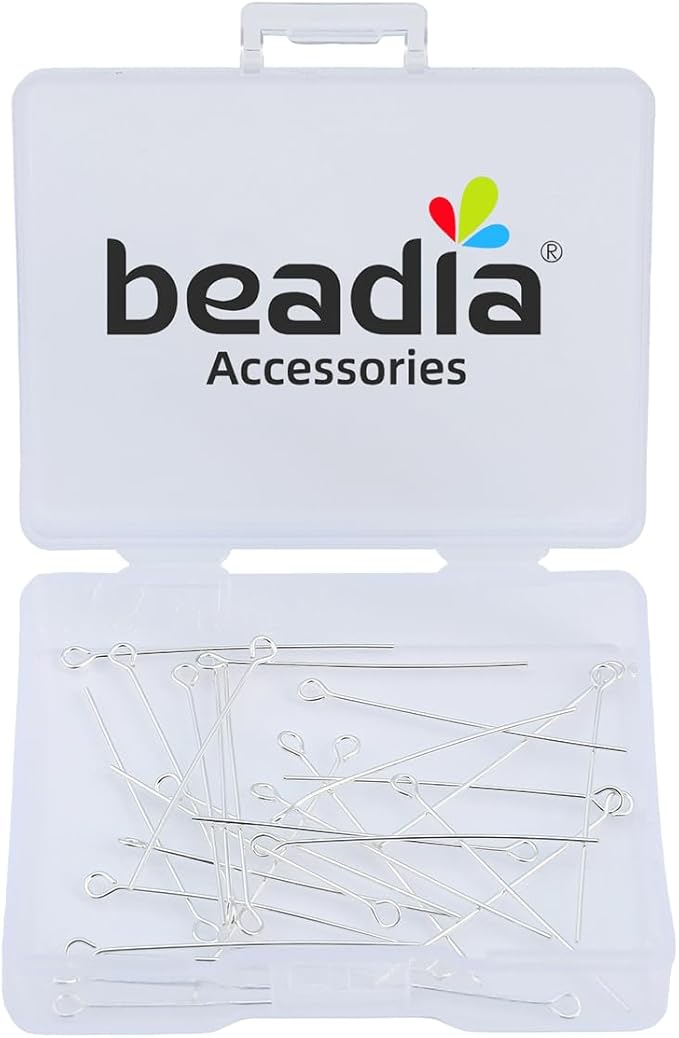 925 Sterling Silver Open Eye Pins 0.5x30mm 30pcs for Jewelry Making Findings