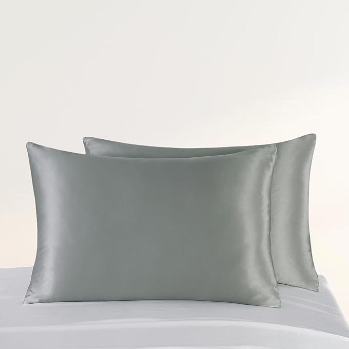 ZIMASILK Upgraded 100% Pure Mulberry Silk Pillowcase for Hair and Skin Silk Pillow Cases with Reinforced Hidden Zipper, More Soft & Durable Highest Grade 6A Silk, Gift Box 1Pc (Queen 20"x30", Grey)