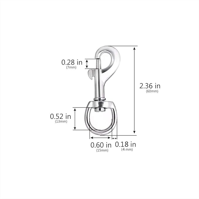 Lucky Goddness 20pcs Swivel Snap Hooks for Dog Leash Collar Linking, Metal Heavy Duty Eye Lobster Claw Clasp Multipurpose- Perfect for Pet Buckle Key Chain Purse Bag Making Handmade Crafts DIY Project