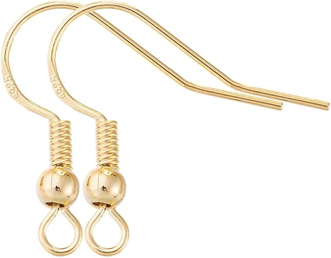 Earring Hooks for Jewelry Making - 120 pcs/60 Pairs Hypoallergenic 14K Gold Ear Wires Fish Hooks for Jewelry Making, Jewelry findings Parts with 120 pcs Rubber Earring Backs Stopper for DIY Earrings