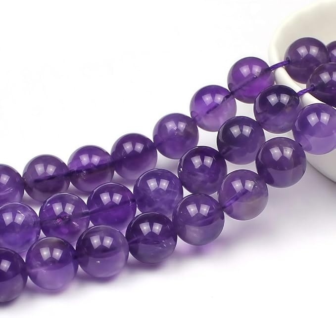 MJDCB 5A Natural South Africa Amethyst Gemstone Round Stone Beads for Jewelry Making DIY Bracelet Necklace (10mm)