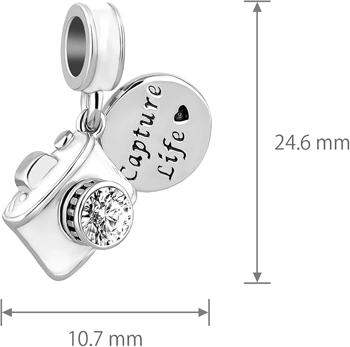 Travel Charms fits Pandora Bracelets for Women Luggage Camera Silver Charm for Bracelets Necklace Pendant for Women Birthday Jewelry