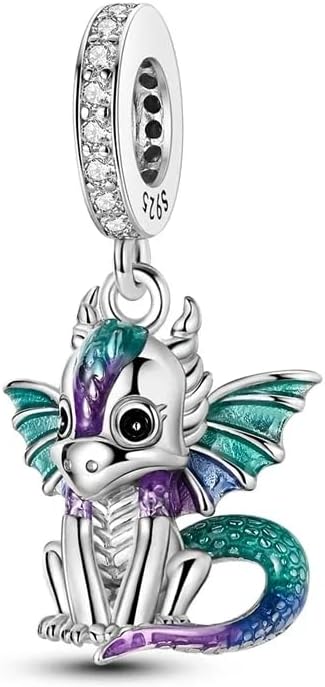 Hamsa Hand Dragon Bible Cross Prayer Charm 925 Sterling Silver Charms Fits Women's Charm Bracelet and Necklace Bead Charms Jewelry Gifts for Sister Friend