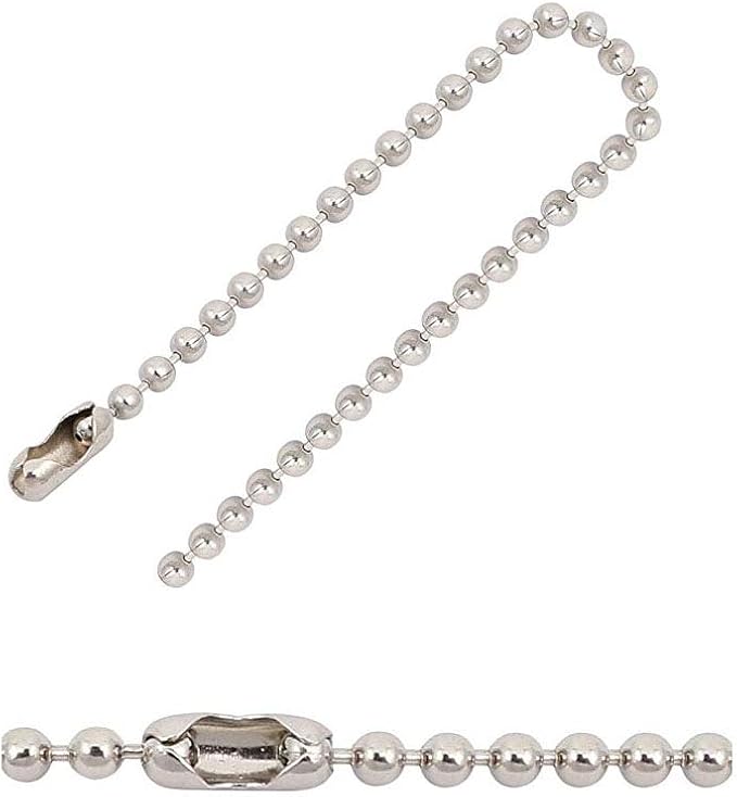 Ball Tag Key Chain Connector 6 Inch Long 2.4mm Bead Dia 120 Pcs
