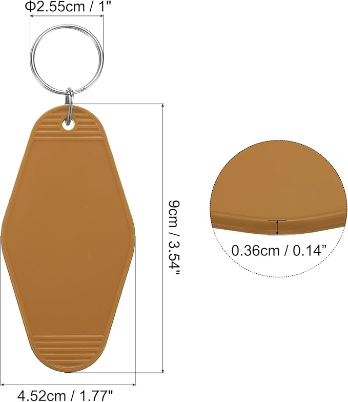 uxcell 40pcs Hotel Keychains Blank Vintage Plastic Rhombus Motel Keychains Hotel Key Tags Rings for DIY Luggage Labels