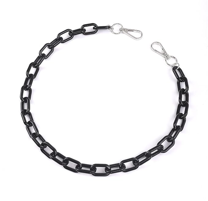 Sither Color Acrylic Jean Chains Wallet Chain Pocket Chain Belt Chains Keychain Hip Hop Punk Jean Pants Wallet Chains for Women and Men Gift on Halloween (black)