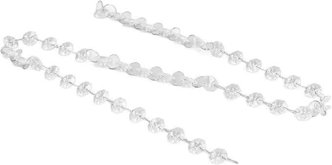 10pcs Crystal Chain Garland Strand, Acrylic Bead Chain Decorations, Adjustable Length DIY Wedding Party Celebration Decor with Metal Rings, for Christmas Trees Chandeliers Home Gar