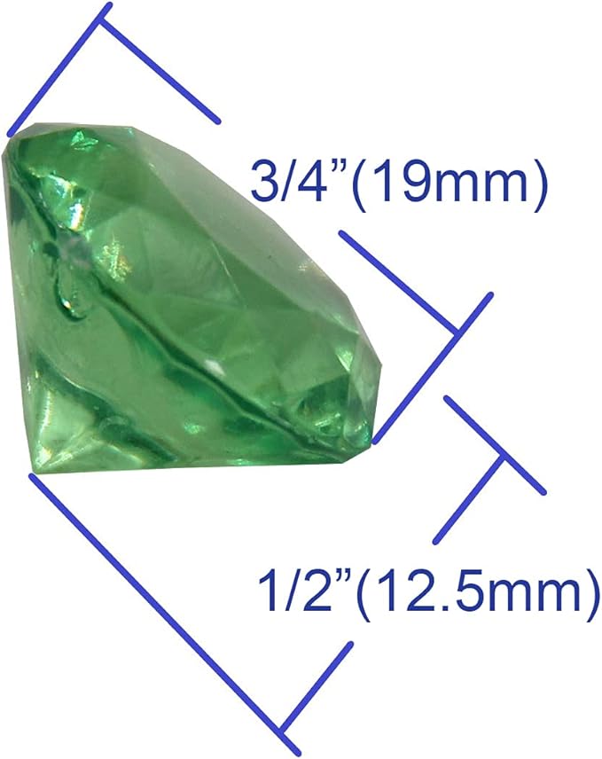 WELMATCH Grass Green Acrylic Diamond Vase Fillers 1 Pound - 240 pcs 3/4 Inch Wedding Party Event Banquet Birthday Decoration Crystals Gem Table Scatters (Grass Green, 240 pcs)
