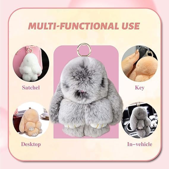 Bunnylulu Keychain with Box, Bunnylulu Keychain with Tin, Bunnylulu Cute Plush Key chain