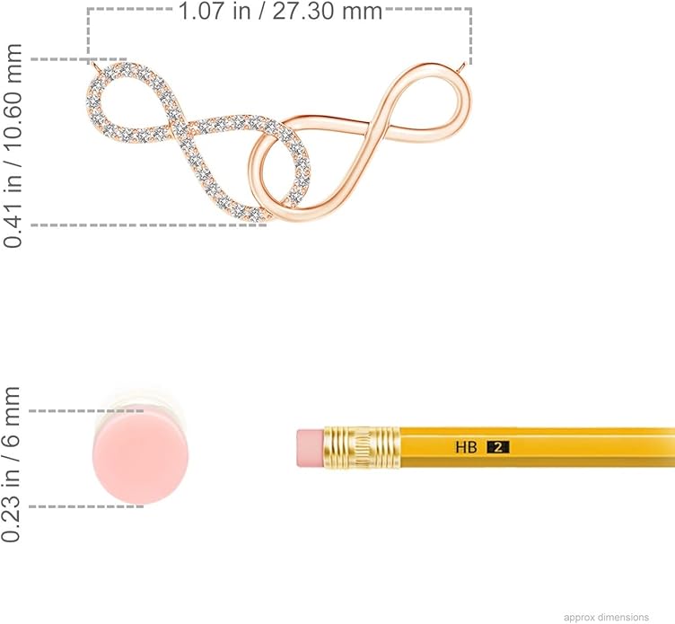 Angara Natural Diamond Pendant for Women | Interlocking Diamond Sideways in Silver/14K Solid Gold/Platinum With 18" Chain | April Birthday, Anniversary, Gemstone Jewelry Gift