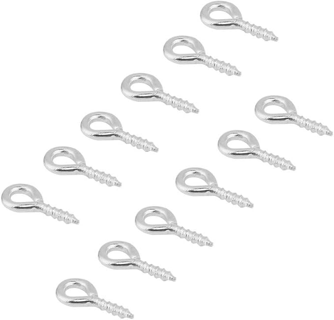Pack of 200 Mini Eye Pins Hooks Eyelets Screw Hooks Threaded Bails Findings for Jewelry Pendant Making(Silver)