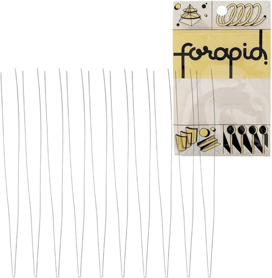 FoRapid 0.3mmx20cm Steel Wire Flexible Durable Collapsible Big Eye Embroidery Beading Needles Easy Threading Sewing Needles Open End for Any Thread Size Jewelry Making 10cm/4in(Folded Length) 10 pcs