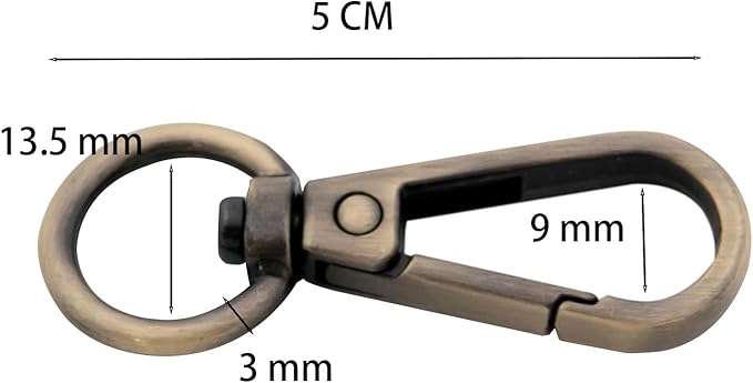 Swivel Hooks with D Ring, 10 PCS Purses Push Gate Lobster Clasps Fashion Clips Purse Making (Silver)